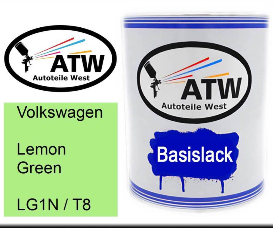 Volkswagen, Lemon Green, LG1N / T8: 1L Lackdose, von ATW Autoteile West.